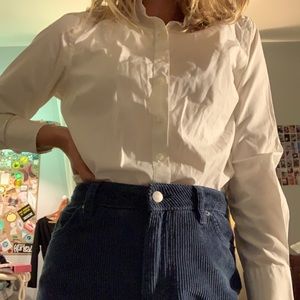 cream bitten up collard shirt